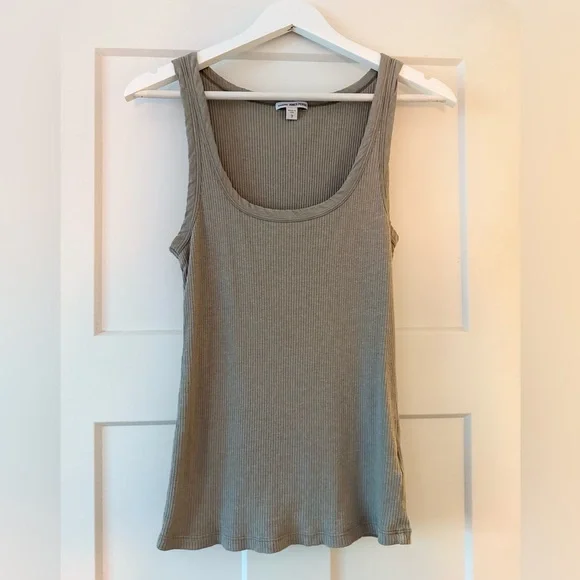 James Peres Ribbed Tank Top in Gray - Picture 1 of 7